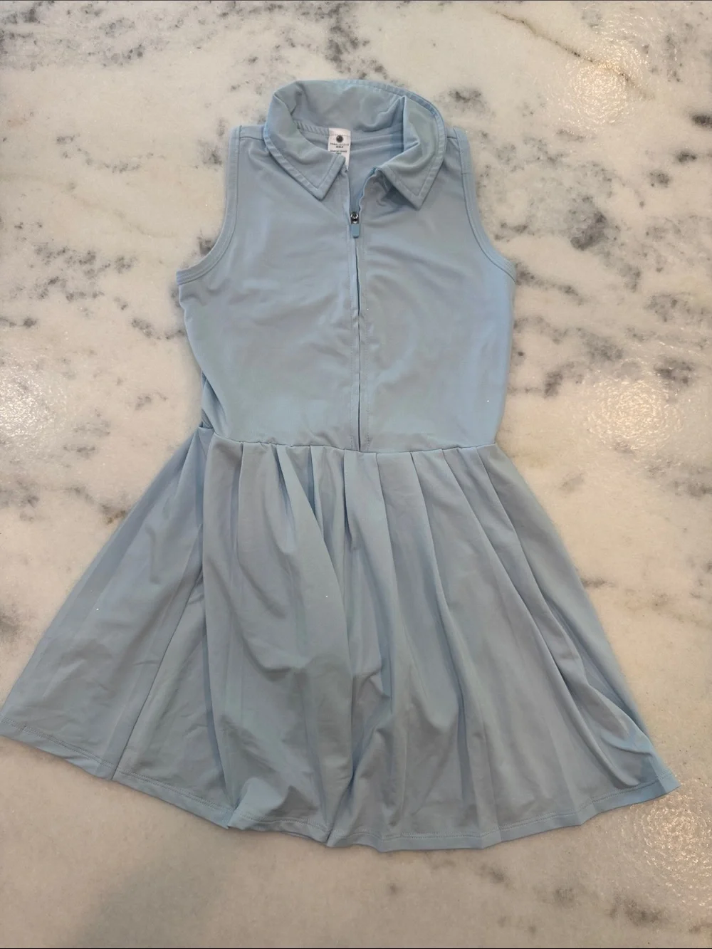 Yogalicious Light Blue Sleeveless Polo Skater Dress size 7-8